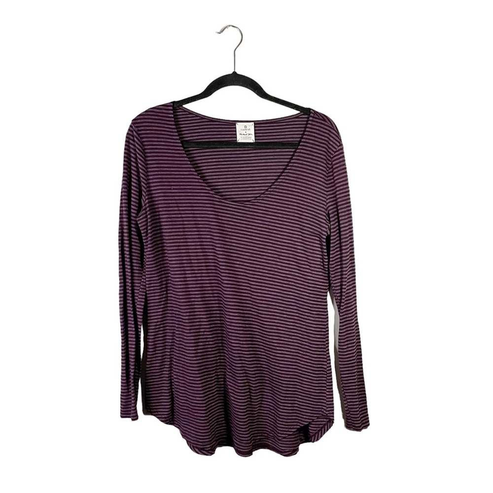 Evereve + Michael Stars Designer Striped Knit Long Sleeve Top Blouse Size Medium
